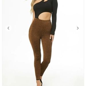 Metalic bronze glitter leggings